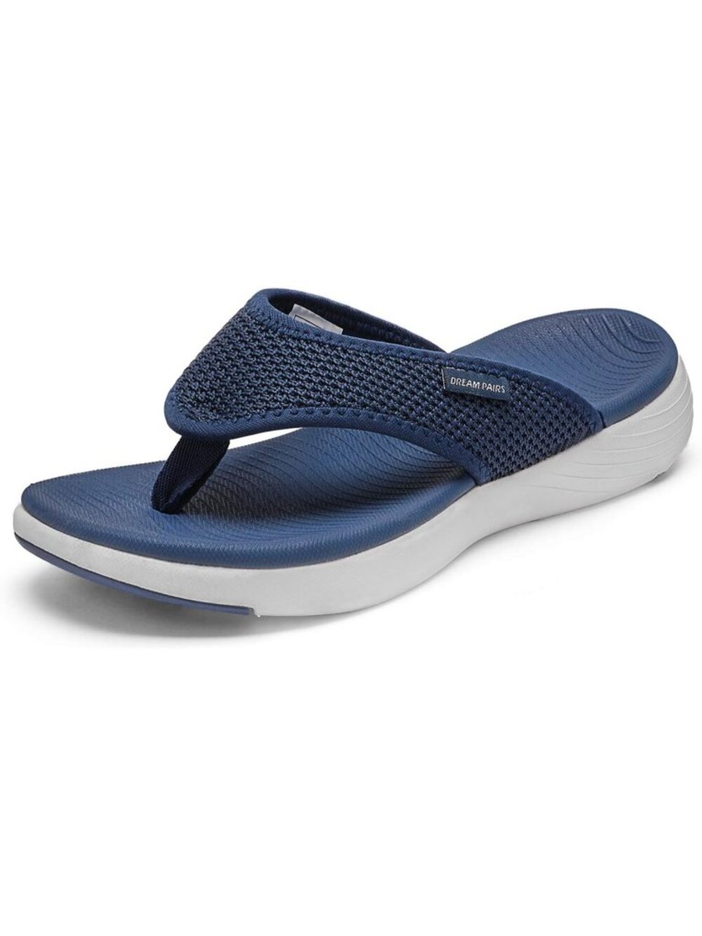 Dream Pairs Women's Navy Open Toe Comfortable Midsole Thong Flip Flops Sandals